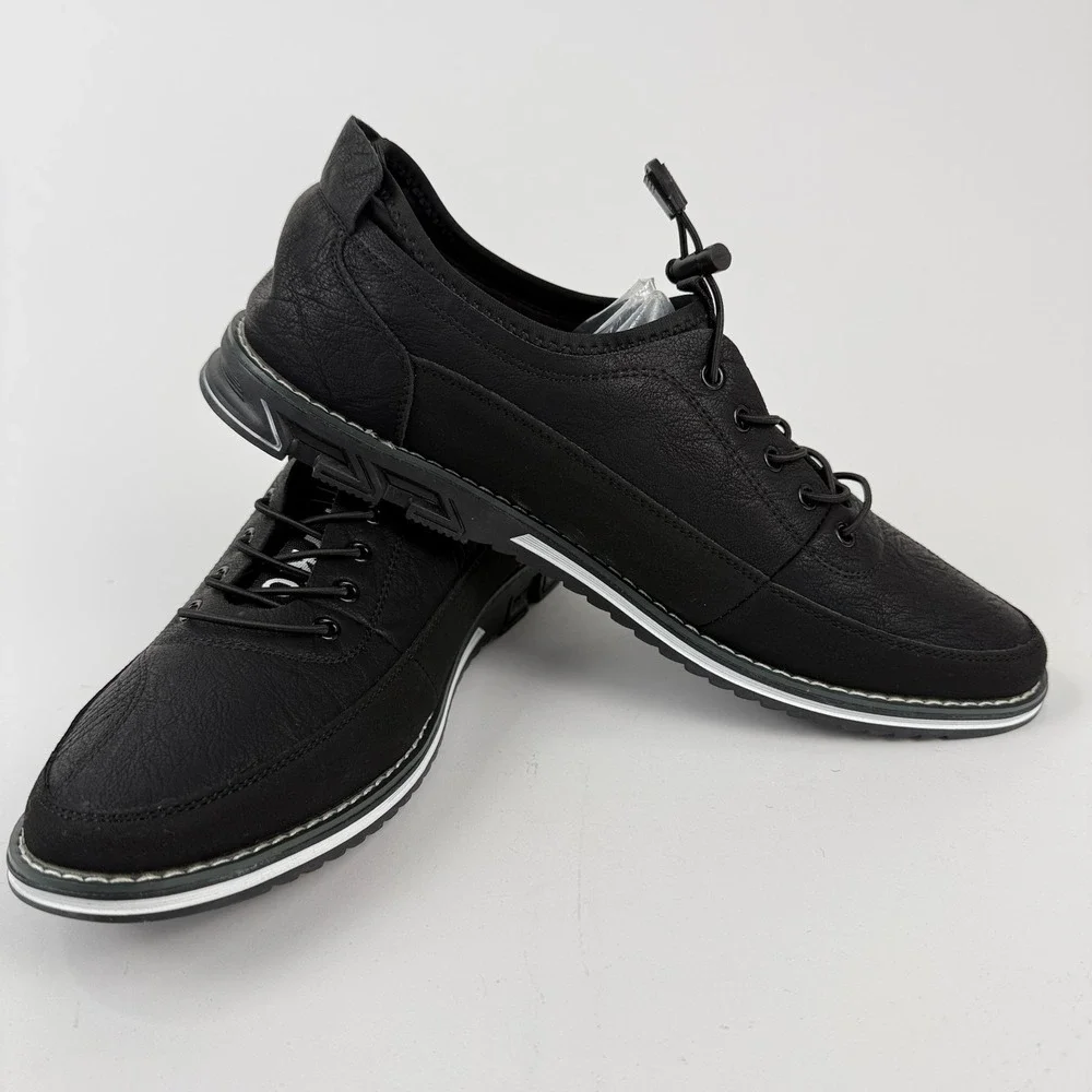 KLKYKO AW7 1981 Men Black Casual Comfort Shoes Toggle Lace EU46 (US 11 Fit) EUC